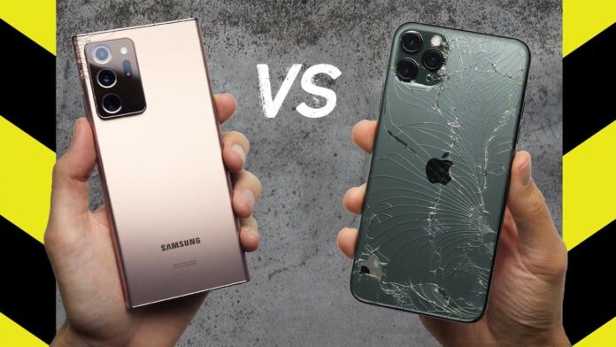 Тест на выживаемость Samsung Galaxy Note 20 Ultra и iPhone 11 Pro Max. Неожиданный результат