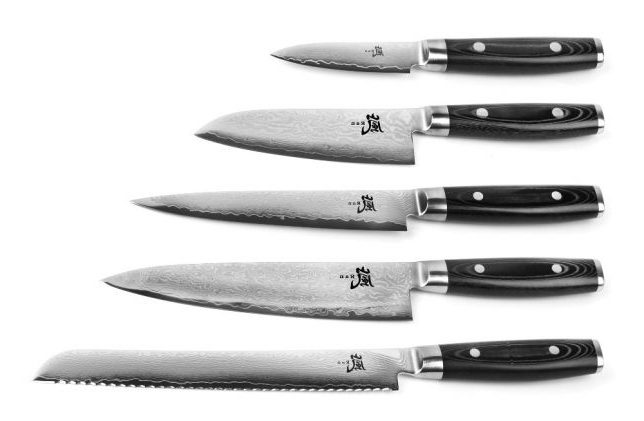 Качественные кухонные ножи из дамасской стали от японского производителя Yaxell
